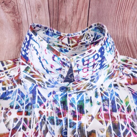 Robert Graham Mens 2XLT Abstract Geometric Colorful Long Sleeve Button Up Shirt - Picture 5 of 16